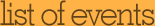 List of Events